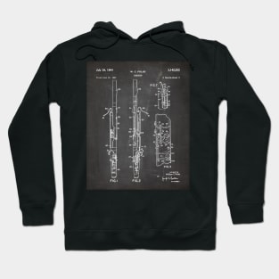 Bassoon Patent - Musician Classical Music Art - Black Chalkboard Hoodie